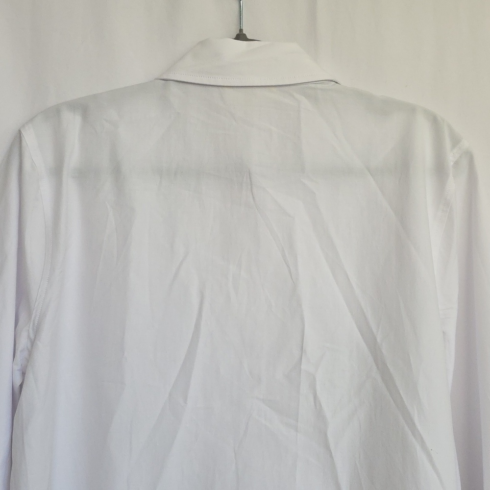 L'Agence White Blouse With Lace Hem And Cuffs.  Size Small Petite - Picture 7 of 10